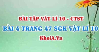 Bài 4 trang 47 SGK Vật lí 10 Chân trời sáng tạo